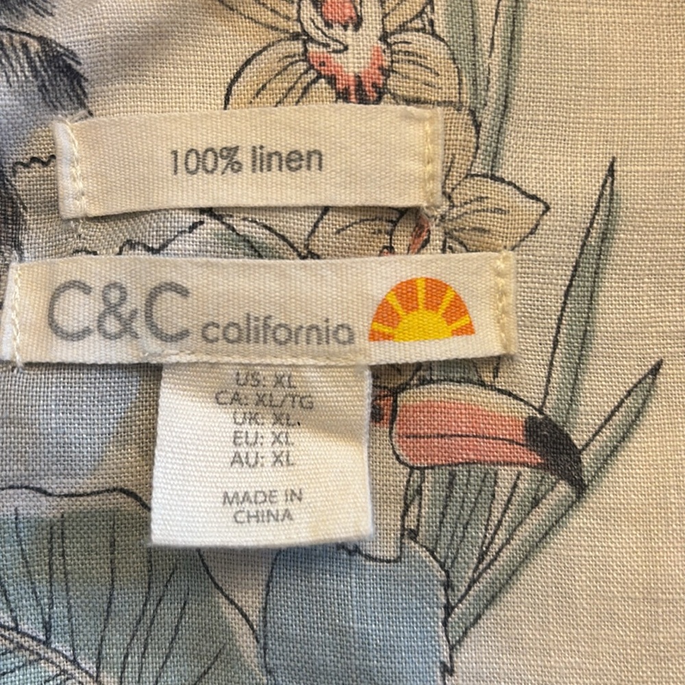CC California Linen Surfing Print Short and Top Set Size XL - Picture 10 of 11